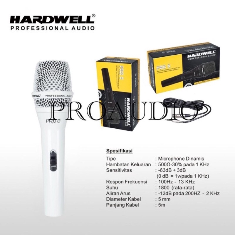 Mic Microphone Kabel Hardwell Pro8 Pro 8 Original