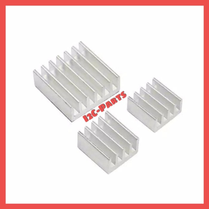 3pcs Adhesive Raspberry Pi 3 Heatsink Cooler Pure Aluminium Heat Sink