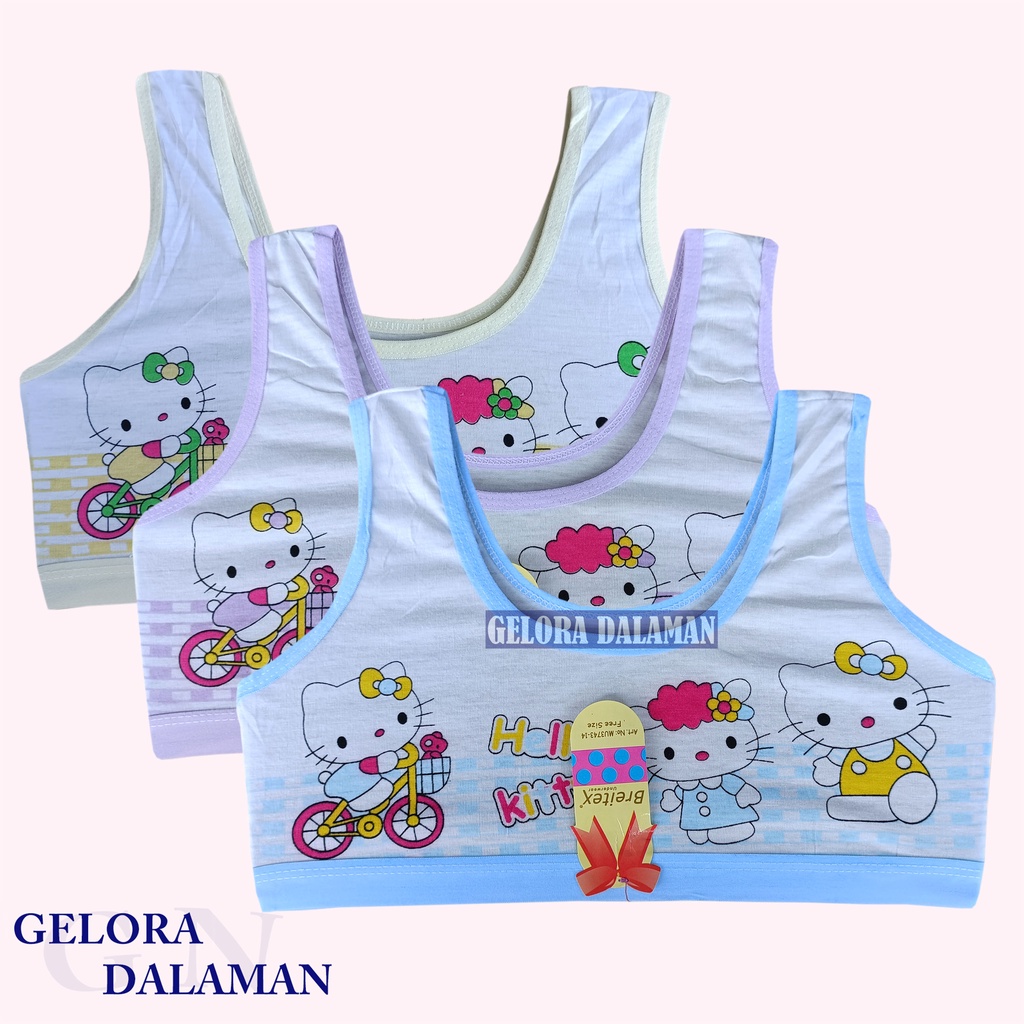 3 Pcs Miniset Anak Perempuan Remaja Tengtop Bra Abg Pakaian Dalam