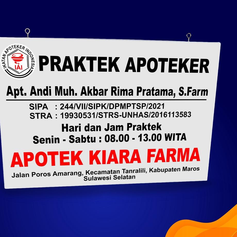 

Ready PAPAN NAMA APOTEK / APOTEKER S95 ✳