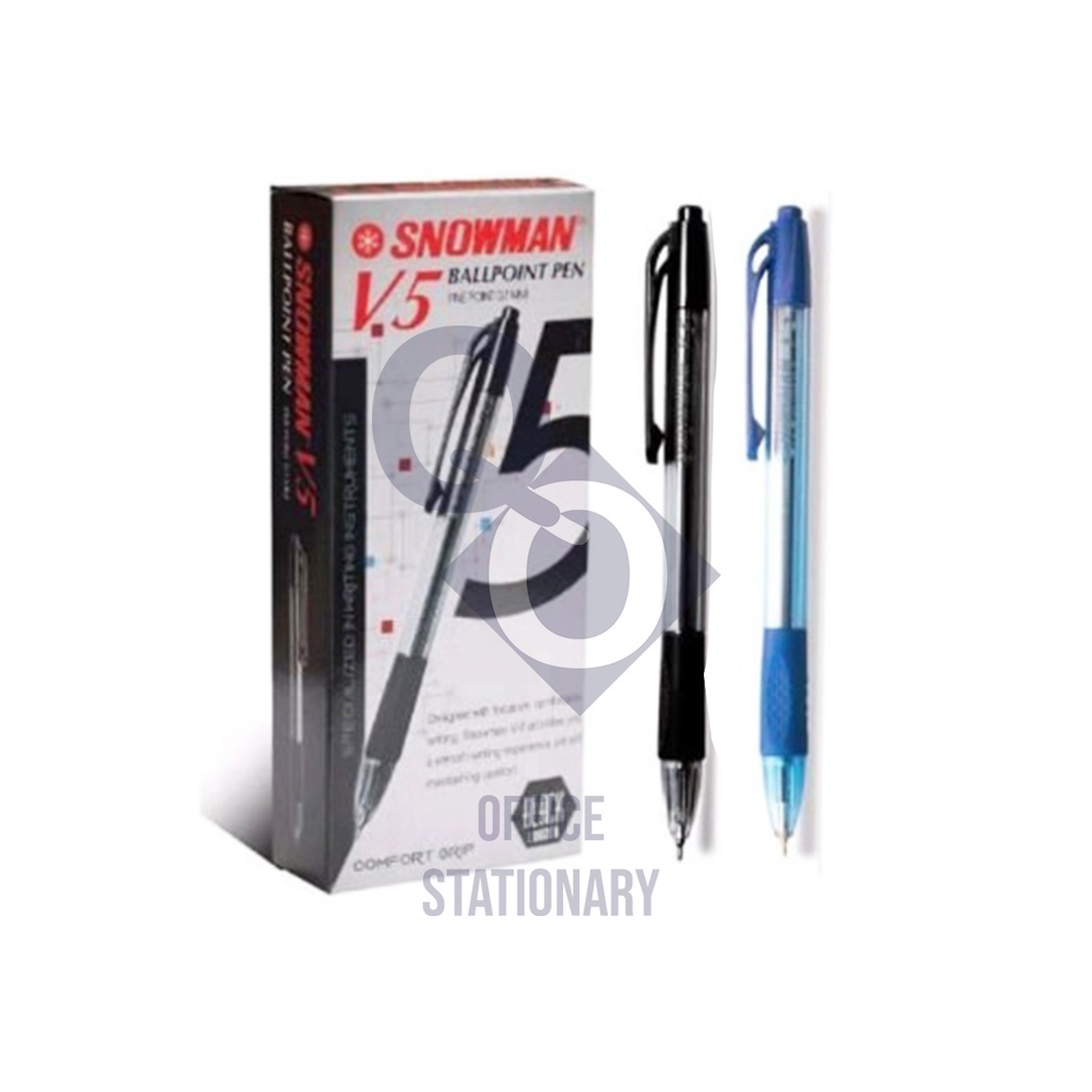 Pulpen Bolpen Pena Snowman V5 1 Lusin
