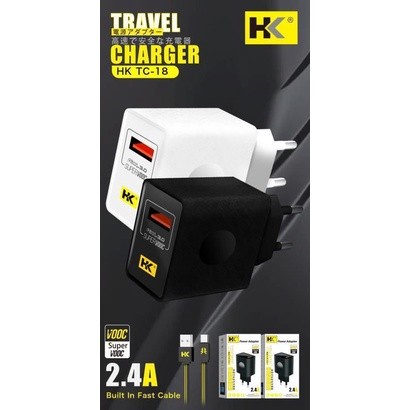 CHARGER HK D18 TYPE C QUALCOMM 3.0 FAST CHARGING TRAVEL ADAPTOR