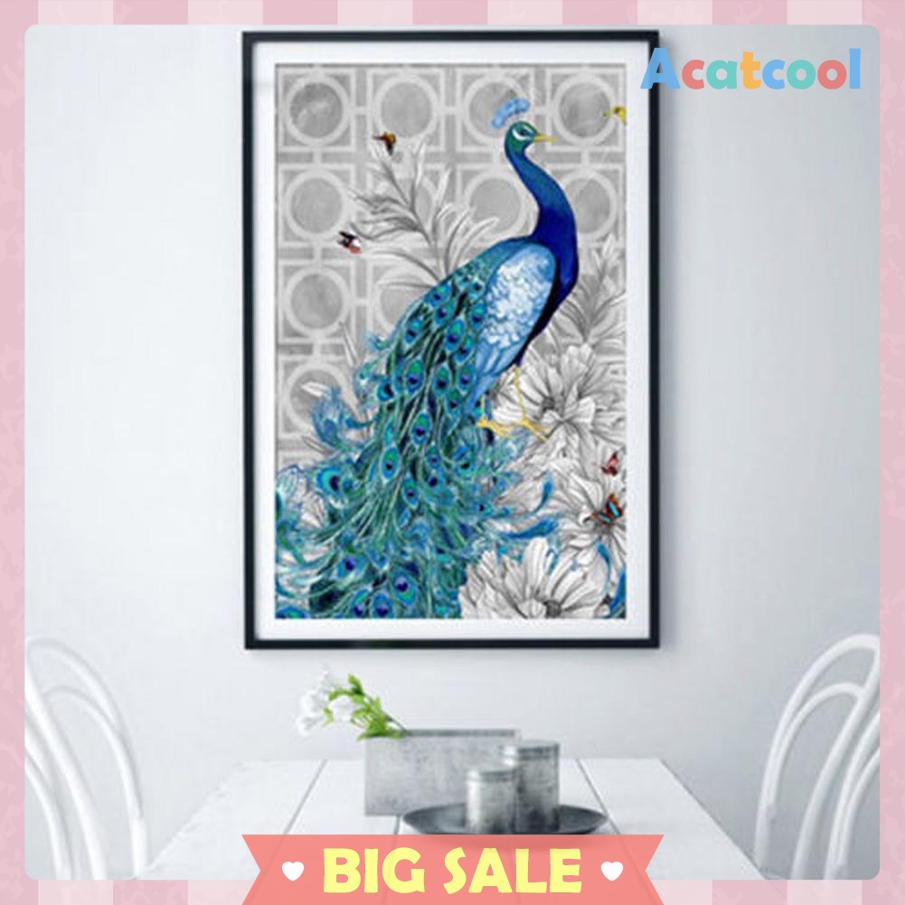 5D Diamond Embroidery Painting DIY Peacock  Stitch Craft Kit Cross