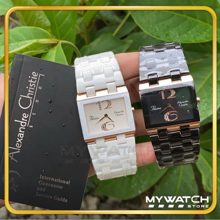 Jam Tangan Keramik Alexander Christie Wanita Ori AC 2881 Alexandre Christy Fashio Analog Original