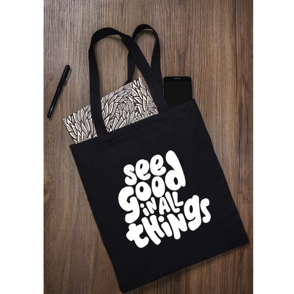 Stringbag / Totebag See Good in All Things Ransel serut tote tas wanita kuliah kampus