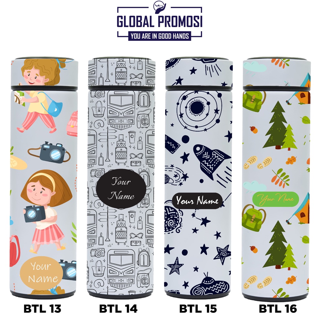 Souvenir Botol Minum Tumbler Print UV Motif Adventure/Petualagan Untuk Gift Personal / Corporate