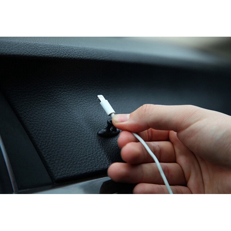 Klip Penyimpanan Kabel Data Mobil Car Self-adhesive Wire Cable Holder Multifungsi Tie Clip Fixer Organizer Car Charger Line Clasp Headphone Cable Clip