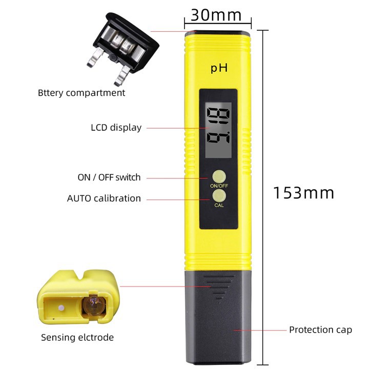 PH Meter Tester Digital Alat Ukur Asam Basa PH Air Hidroponik Cairan