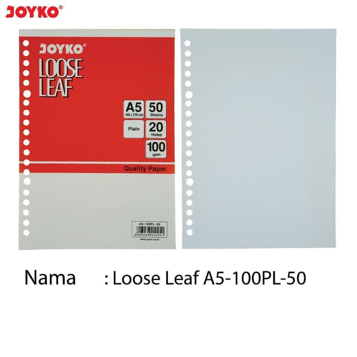 

Dijual Joyko Kertas Binder Loose Leaf Polos A5 50 Sheet 100Gsm Plain 20 Holes Terlaris