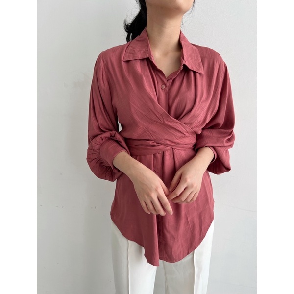 Selim Label Brenda Shirt Multiways Shirt Wrap Shirt Kemeja Wanita