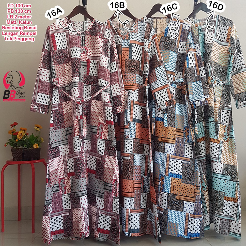 (BBGAMIS-2) Gamis Katun Motif Etnik, Bunga, Retro ...