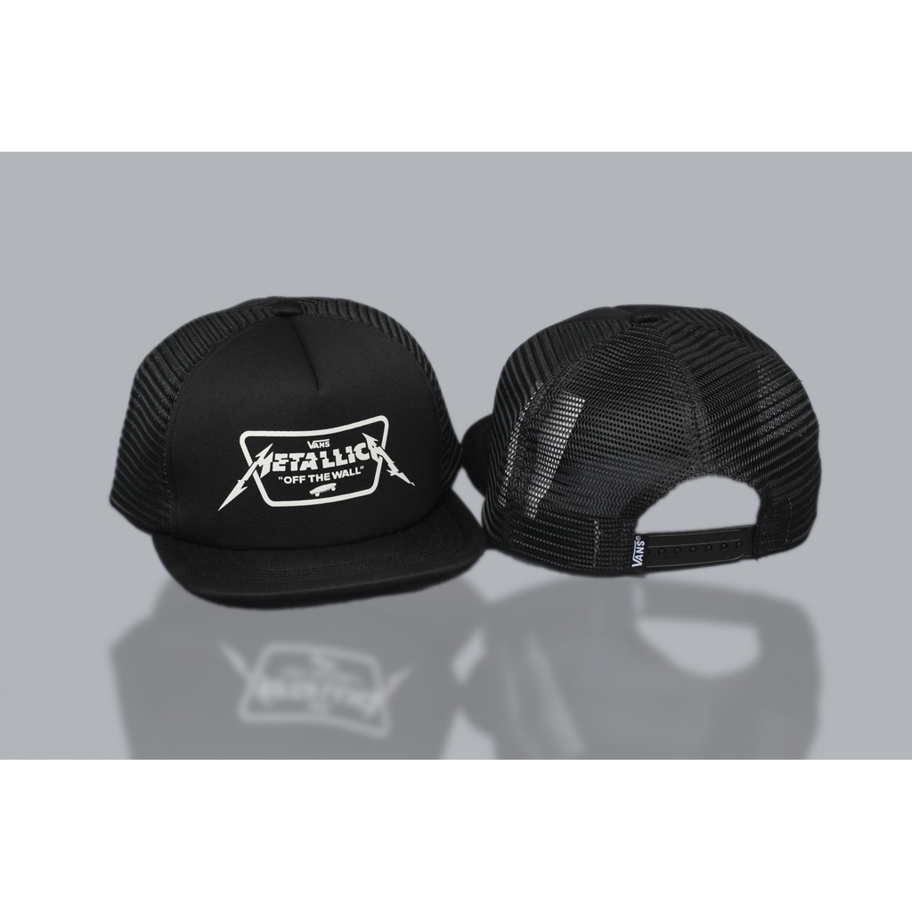 Topi Trucker Vans x Metalica Snapback Cap TOpi Jaring Hight Quality Full Tag