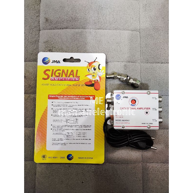 Splitter Booster Cabang CATV / Signal Amplifier / Penguat Signal TV 3 Way