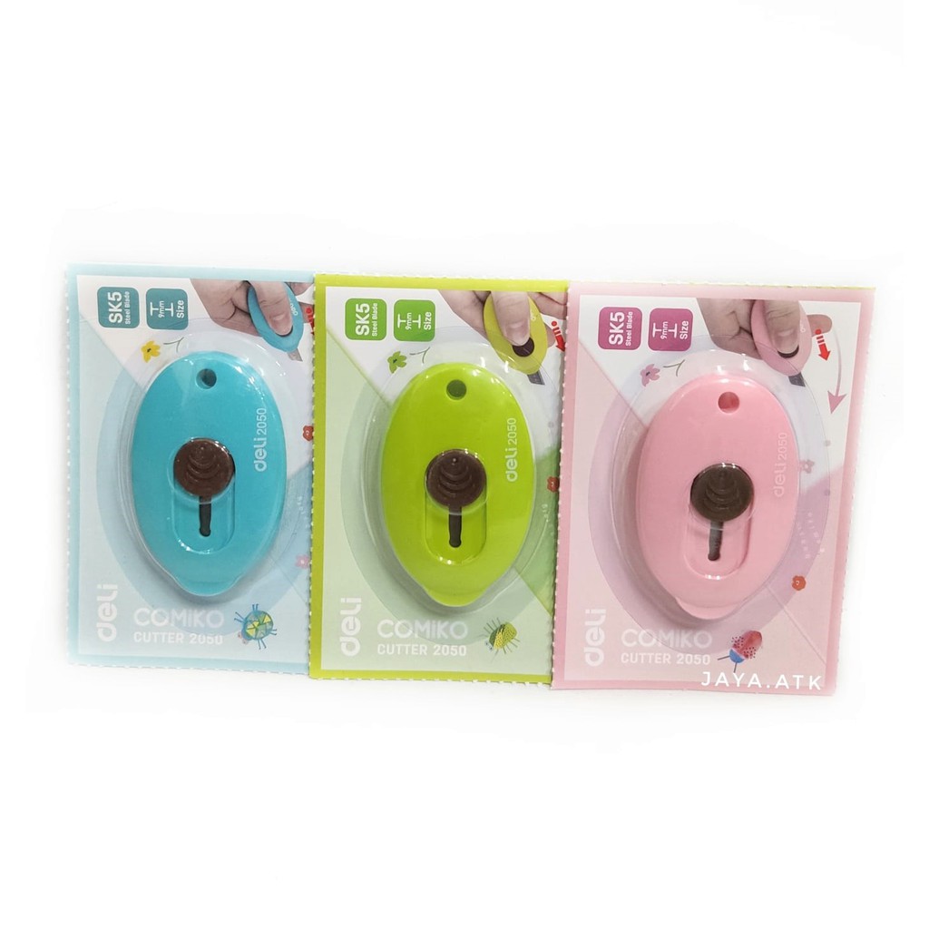 CUTTER PISAU MINI WARNA PASTEL LUCU DELI 2050 CUTTER KATER TRAVEL