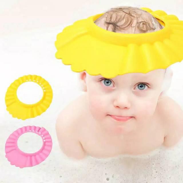 [ HS ] Baby Shower Cap / Topi Keramas Anak Bayi Mandi / Penutup Pelindung-2