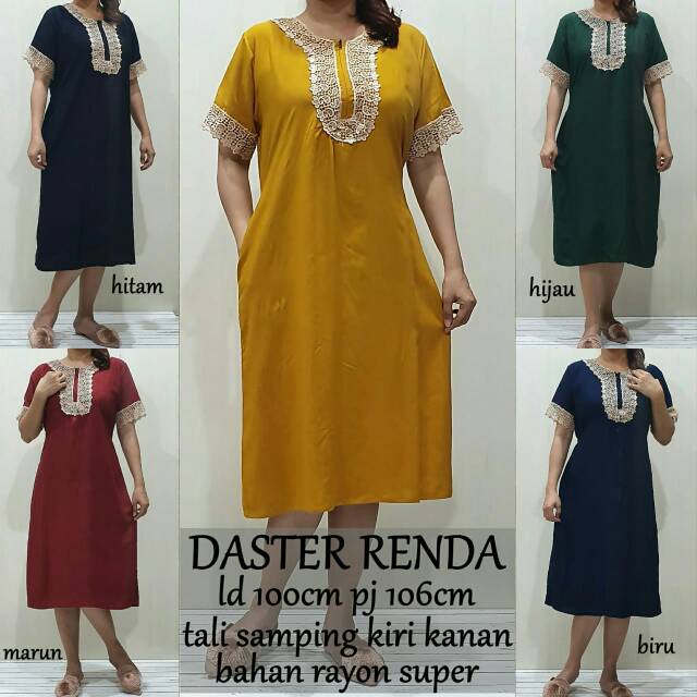 Daster Renda Dress Arab Baju Tidur Wanita Ecer Grosir Solo Homedress Homewear Polos