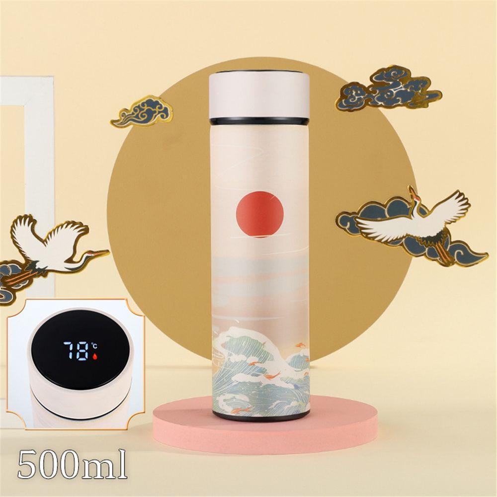 Solighter Thermos Cangkir Termos Pengukur Suhu Miniatur Botol Air Vacuum Flasks Premium Travel Mug