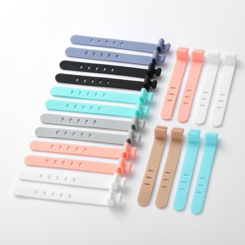 Pengikat Kabel Silikon Macaron Tie Strap Wrap Perapih Kabel Charger Earphone