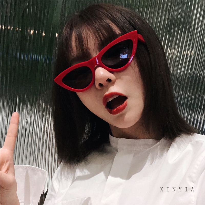 ✨Bayar di Tempat✨Kacamata Hitam 2020 Korean Ulzzang Triangle Vintage Cat Eye Sunglasses Women Men