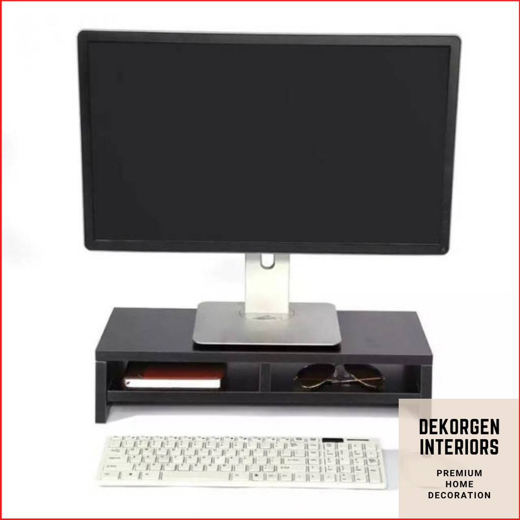 Rak Kayu Dudukan Monitor Tatakan Monitor PC Laptop TV Meja Komputer Rak Kayu Minimalis Premium
