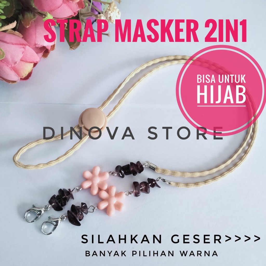 strap masker TALI PADI BATU PECAH/konektor masker/strap mask/pengait masker/tali masker/strap masker hijab 2iin1/strap masker 2in1/strap masker hijab/diinova store/pgx