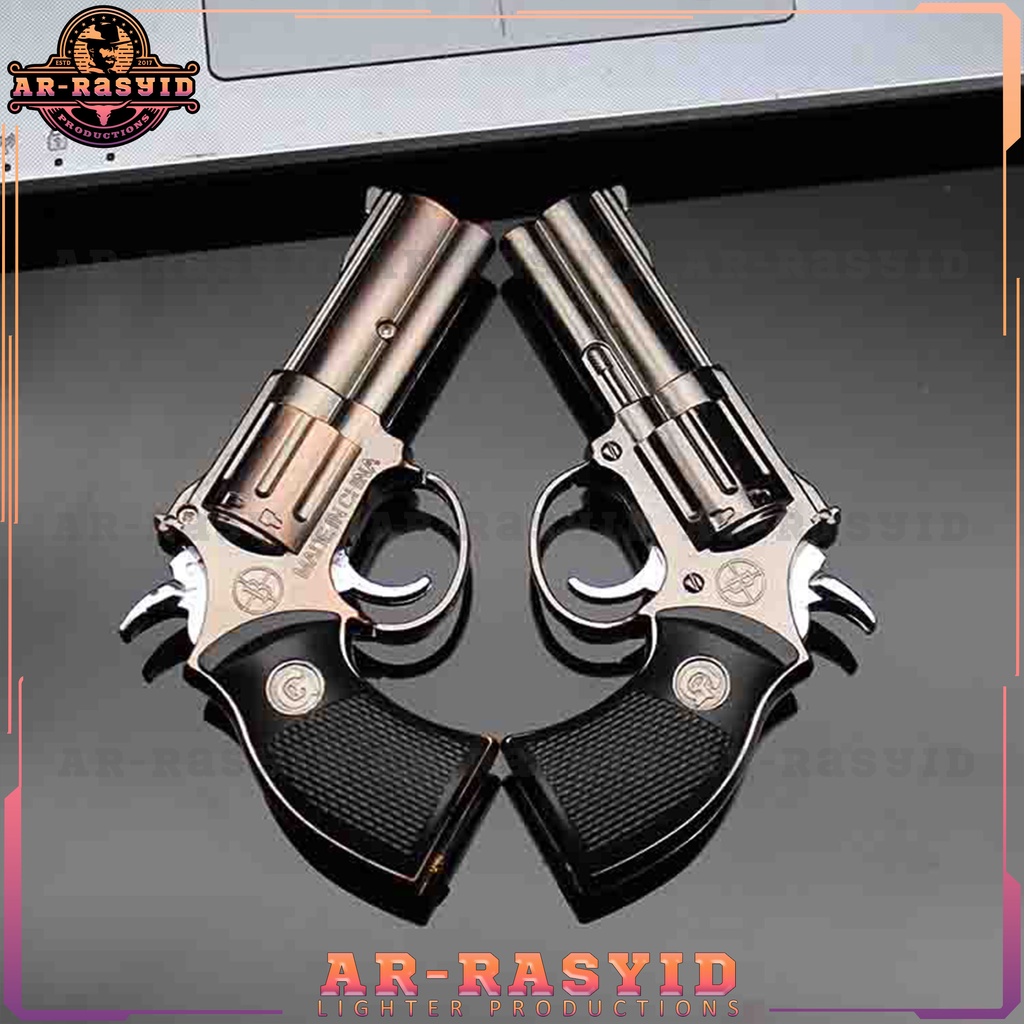 BISA COD Korek Api Bara Gas Pistol Revolver 930 Laser