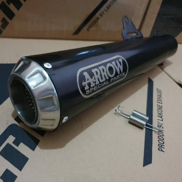 KNALPOT RACING ARROW BLACK SILENCER ONLY universal 2inch 51mm ninja 250 R 250 FI r25 cbr r15 mt25