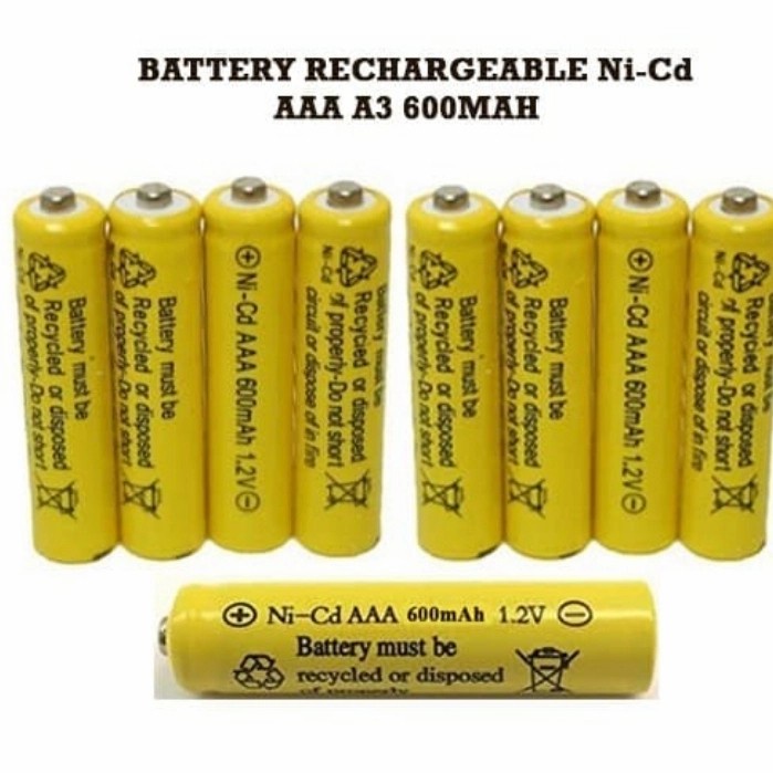 Batrei Rechargeable AAA Ni-CD 600 mAh 1.2V Bisa Isi Ulang Tahan Lama Berkualitas Terbaik