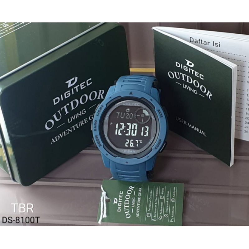 Jam Tangan Pria Digital Digitec Outdoor Original DS-8100T Compas,Thermometer Gratis Ongkir COD