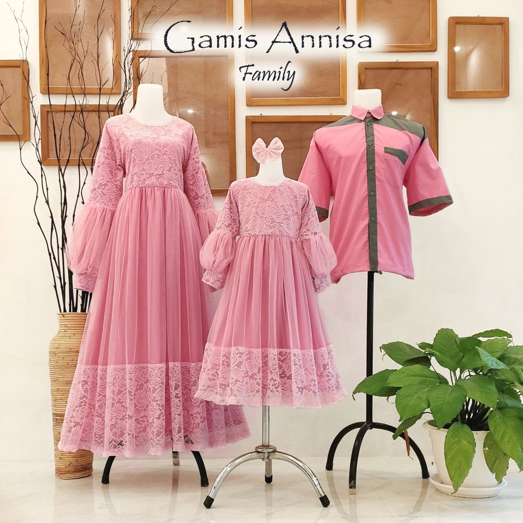 Azzafran- Gamis Annisa family Set Modern bisa untuk Couple Lebaran