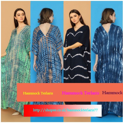 KAFTAN TIE DYE WARNA HIJAU MUDA BAHAN PREMIUM ASLI ORIGINAL BALI LEBARAN TERBARU By Hammock