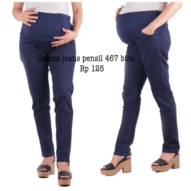 Celana hamil skinny 467 biru