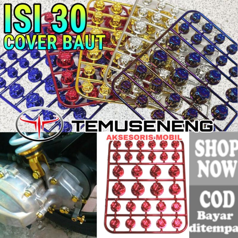 Isi 30 Cover Baut Tutup Baut Monel Warna Probol Flower Probolt Baut Variasi Thailook