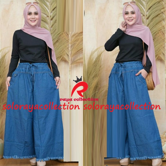 CELANA KULOT RAWIS JEANS JUMBO / KULOT JEANS RAWIS WANITA