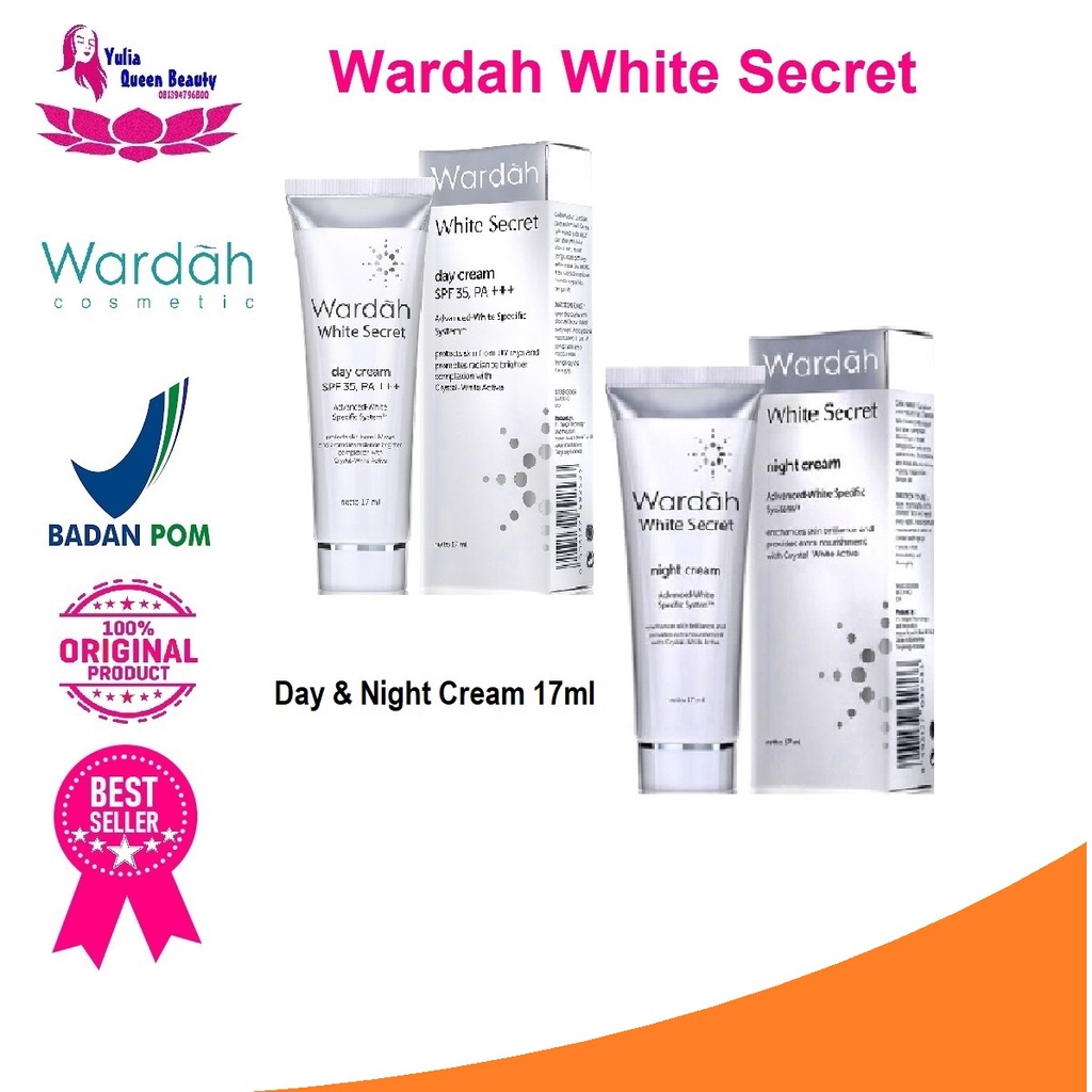 Cream Siang Malam Wardah White Secret Series Day Night Cream 17ml Original