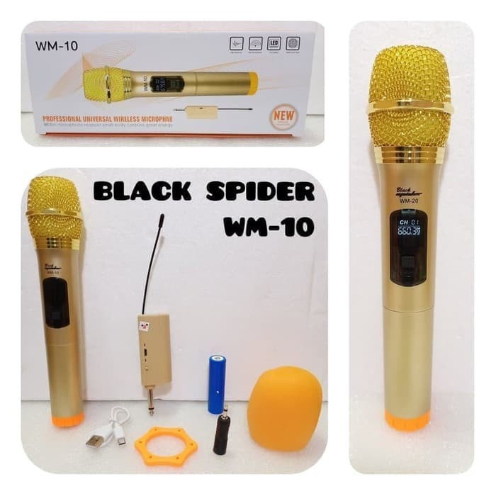 MIC / MICROPHONE WIRELESS BLACK SPIDER WM 10 SINGLE MIC