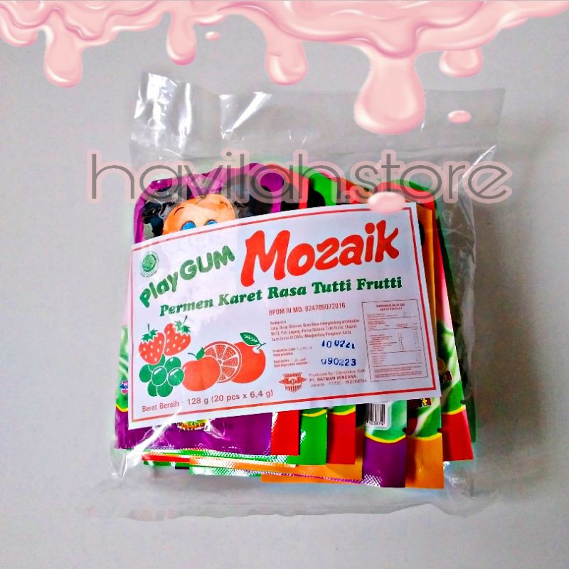 

PlayGum Mozaik / Permen Karet Rasa Tutti Frutti 1 Pack isi 20pcs