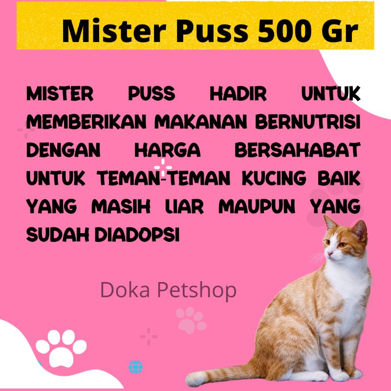 Mister Puss Makanan Kucing Mister Puss Rasa salmon 500 Gr