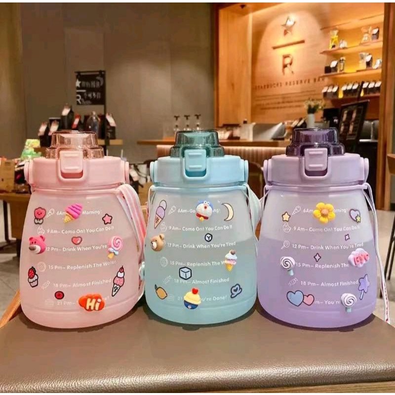Botol minum 1.3 liter / Botol minum Korea / Botol Gemoy Kekinian