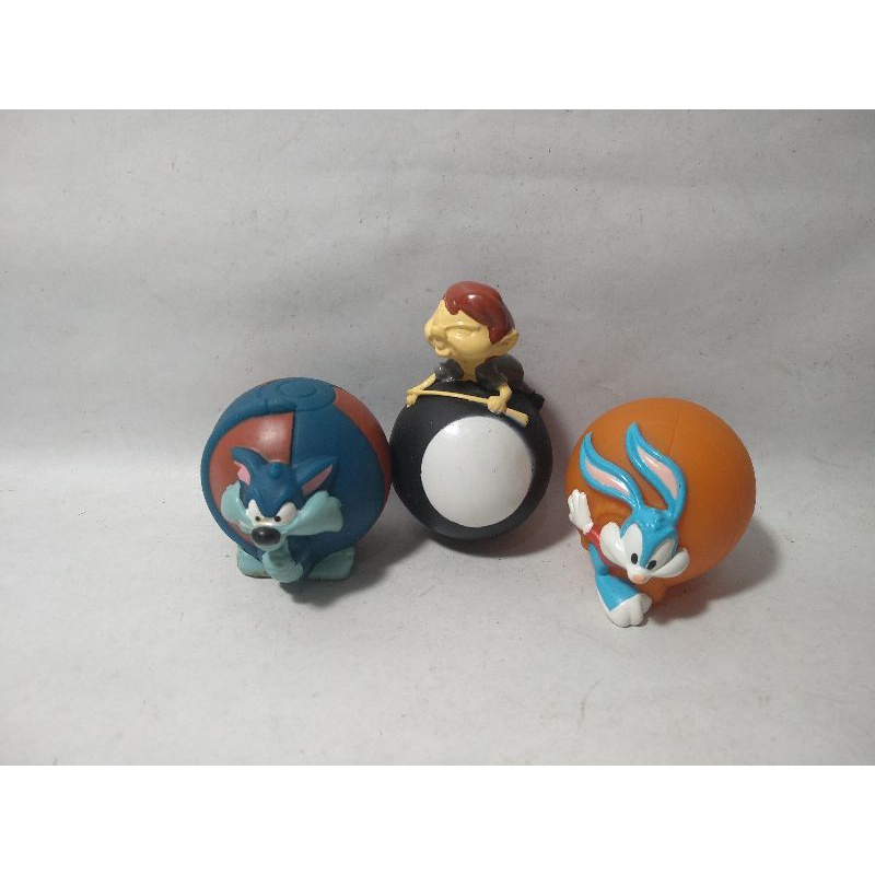 Bola Figure Warner Bros 1996 Elmer Fudd Sylvester Silvester Bunny Kelinci Rabbit Rare Ball Jadul Vin