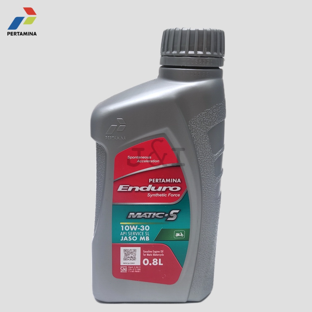 Oli Pertamina Enduro Matic-S 10W-30 API SL JASO MB 0,8 Liter