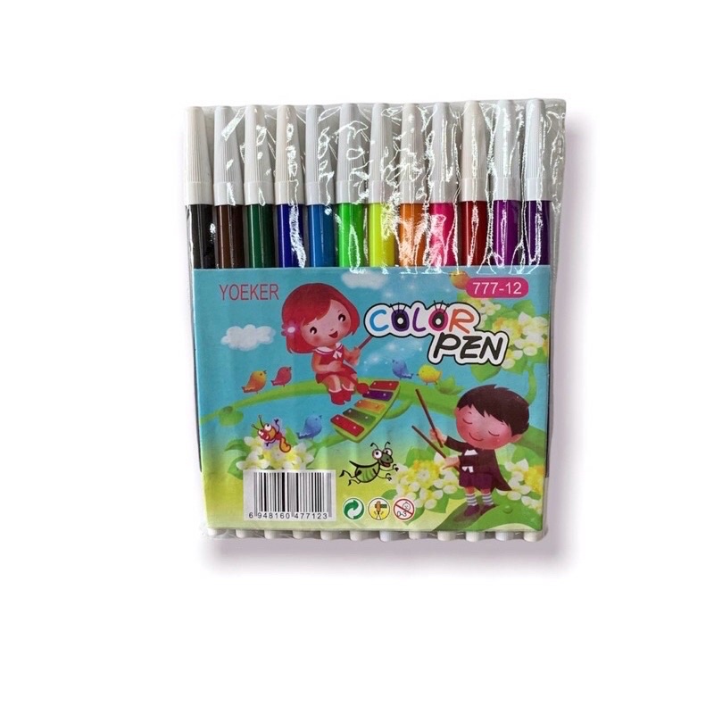 Spidol Warna Warni isi 12 Warna / Kelir Air / Colour pen Ukuran Besar/ kecil