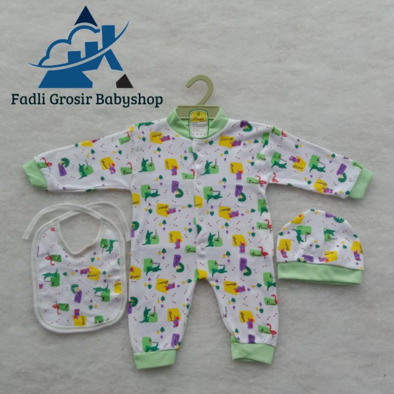 Baju Celana Bayi Jumper Set Putih