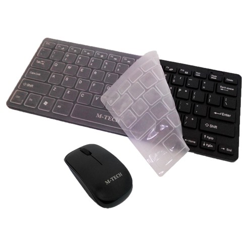 Paket Keyboard Mini Slim Wireless Mouse MTech STK-03 M-Tech STK03 Original