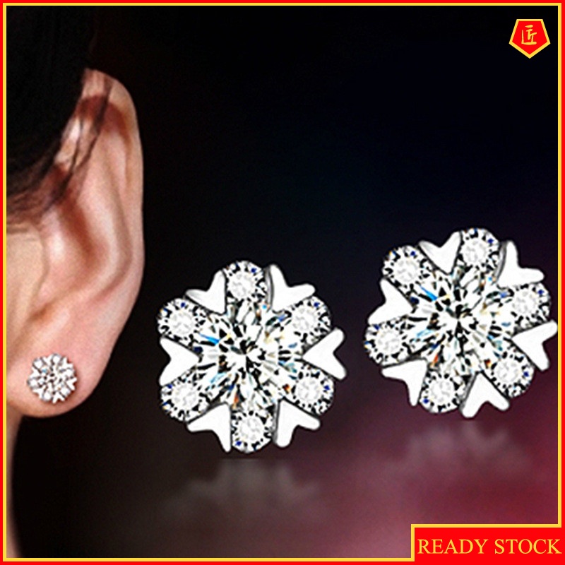 [Ready Stock]Women's Simple Elegant Snowflake Stud Earrings