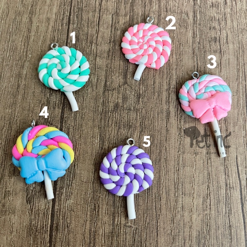 pet inc charms for necklace swirl lollypop candy