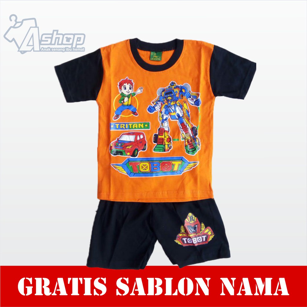 Baju Anak Tobot Kaos Anak Laki-Laki Murah FREE Custom Nama