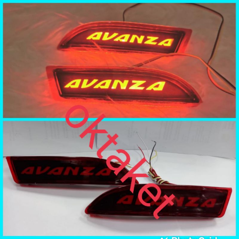 lampu reflektor bumper belakang all new avanza 2012-2018 running