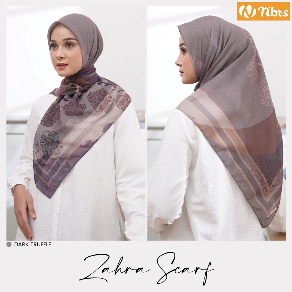 NIBRAS HIJAB ZAHRA SCARF HIJAB MODERN KEKINIAN BAHAN VOAL MOTIF PRINT by NIBRAS HIJAB