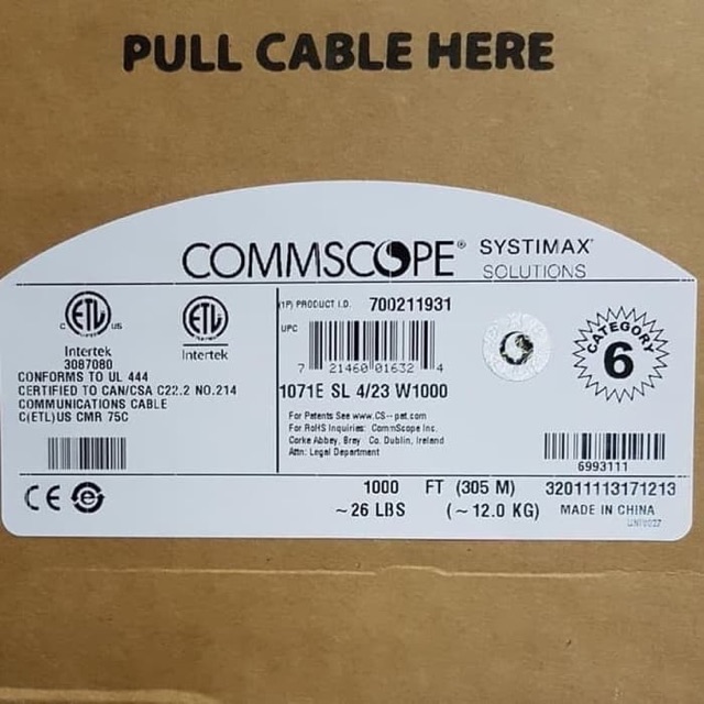 Systimax by Commscope UTP cat.6 GigaSpeed XL 1071 | kabel 1 rol ORIGINAL | kabel LAN jaringan cat6